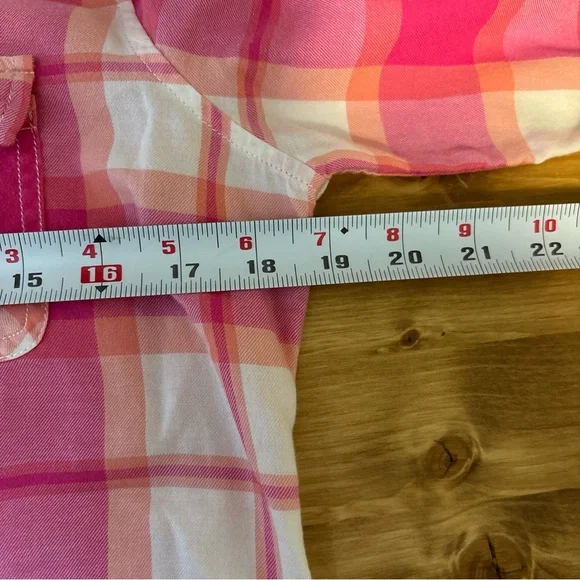 American Eagle Outfitters LS Button M Shirt Pink Plaid Favorite Fit women’s - Picture 9 of 9